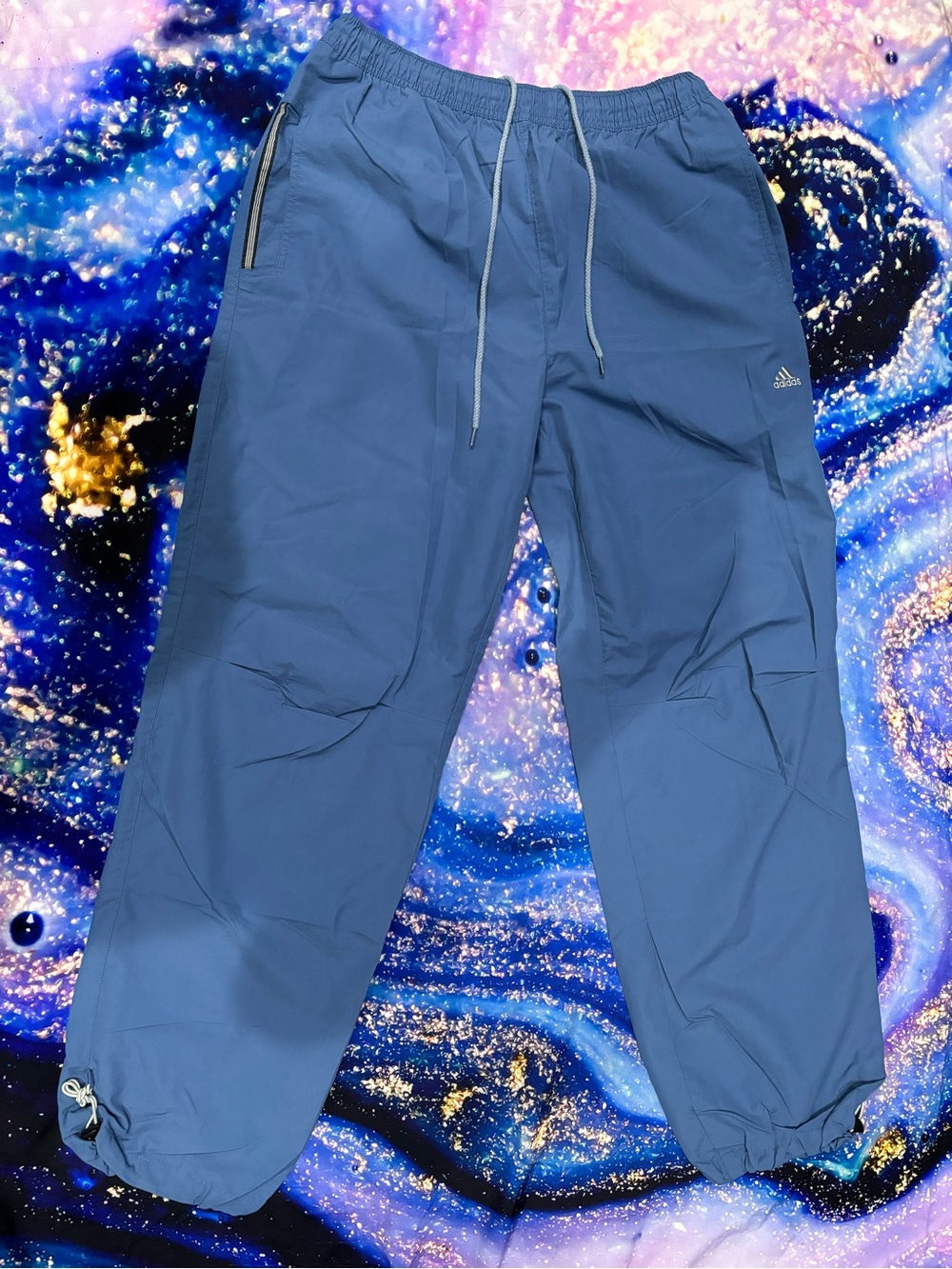 adidas Men’s Slate Blue Workout Joggers with Zipper Pockets